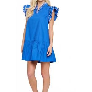 NEW MEET ME IN SANTORINI azure oasis dress in blue